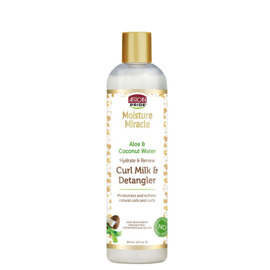 African Pride Moist Miracle Aloe&Coconut Curl Milk & Detangler 12oz