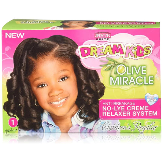 African Pride Dream Kids Olive Miracle 1App No Lye Relaxer Regular